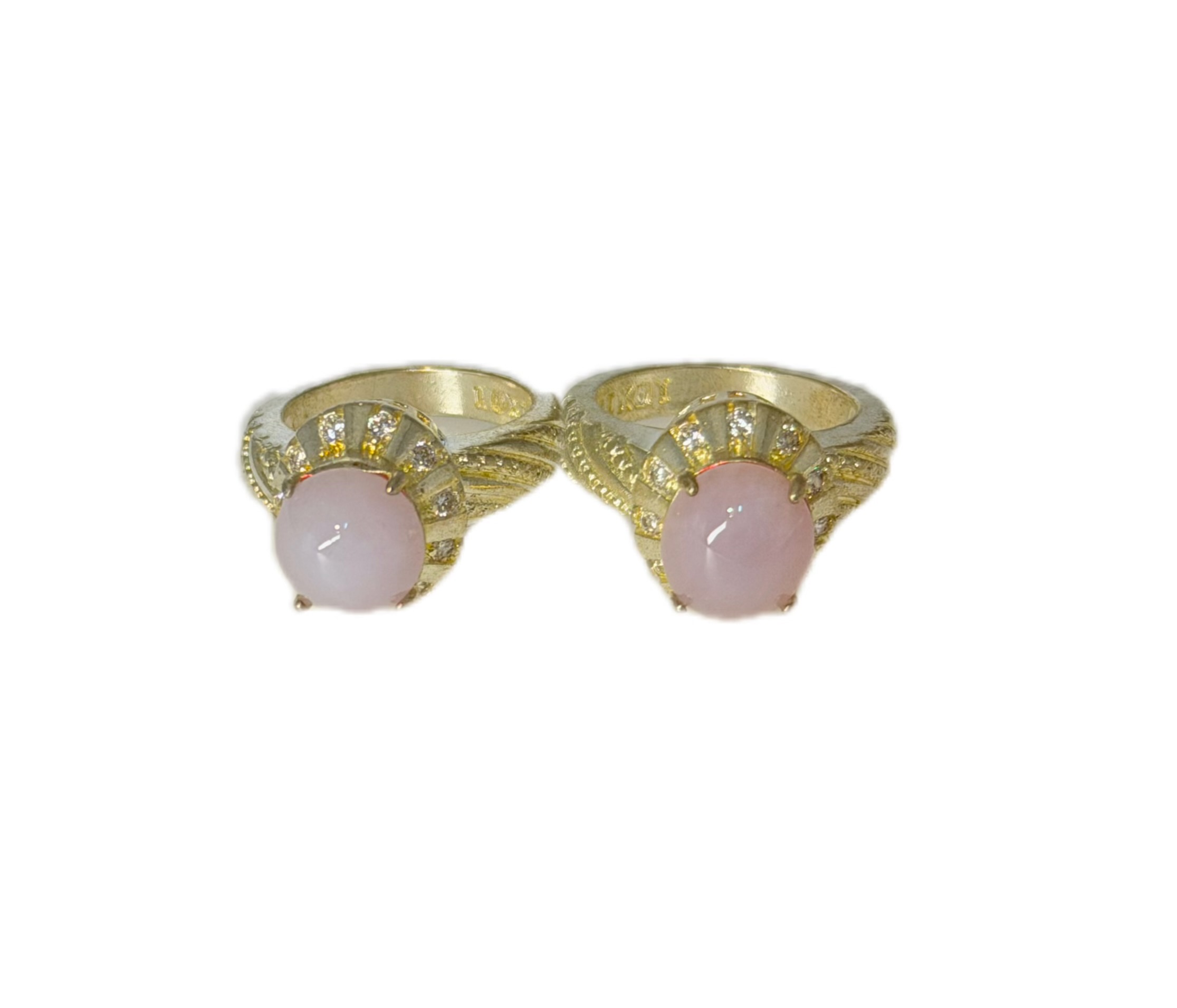 Natural Burmese Pink Lavender Icy Waxy Jadeite Cabochon Matched Pair For Earrings