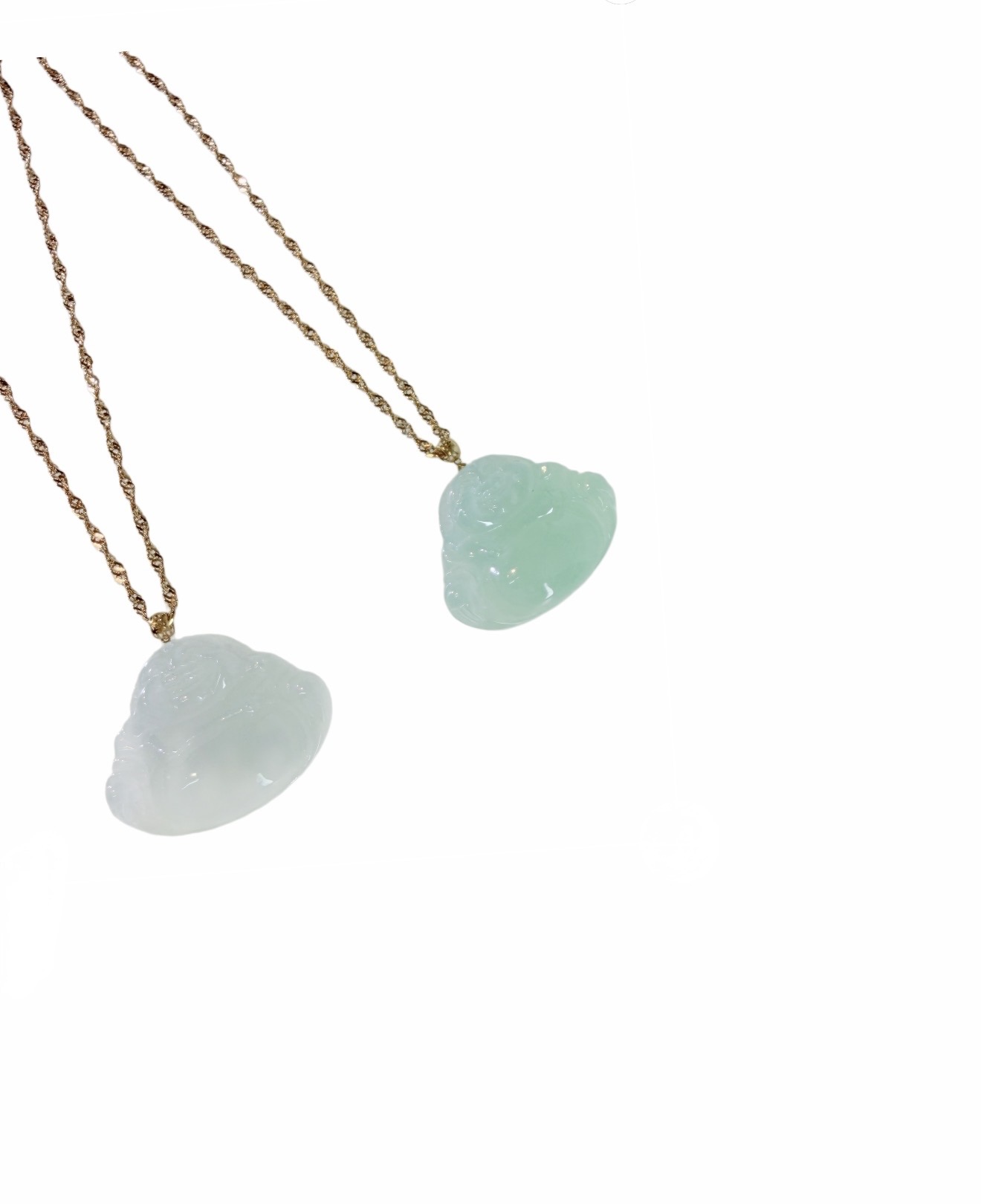 Natual Burmese Type A Icy Green Jade Buddha Pendant